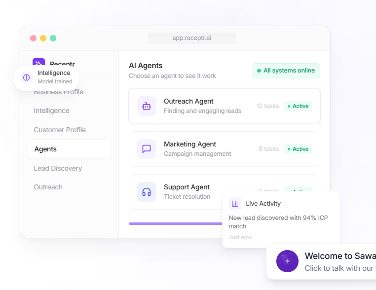 Receptr” AI Agent Platform preview